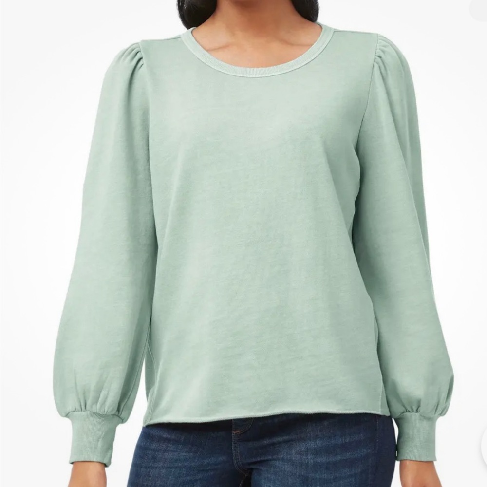 NWT Fashion Sleeve Puffed Sleeve Sweatshirt Knit Top Green Womens SIZE XXL